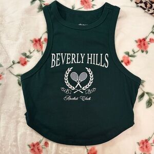 Wild Fable Dark Green Beverly Hills Crop Top